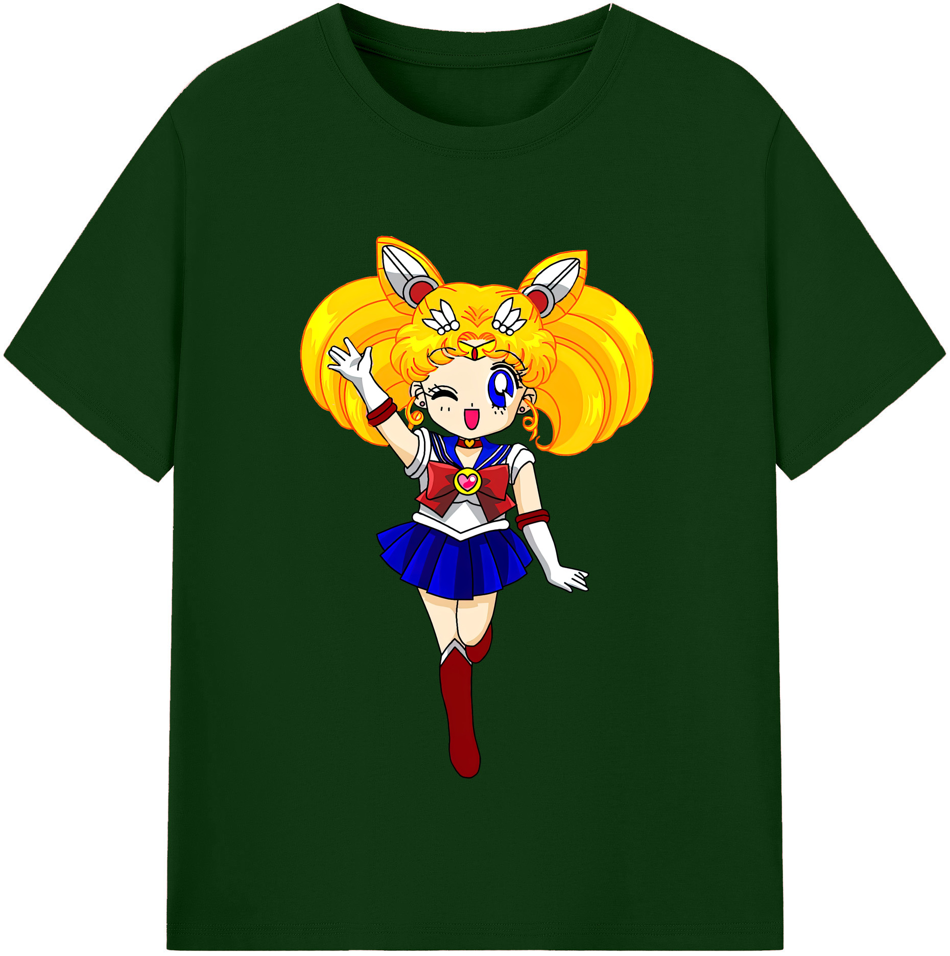 （画像用） 美少女戦士セーラームーン 月野 うさぎ つきの うさぎ Sailor Moon Tsukino Usagi 綿100％半袖Tシャツ（フロントプリント）